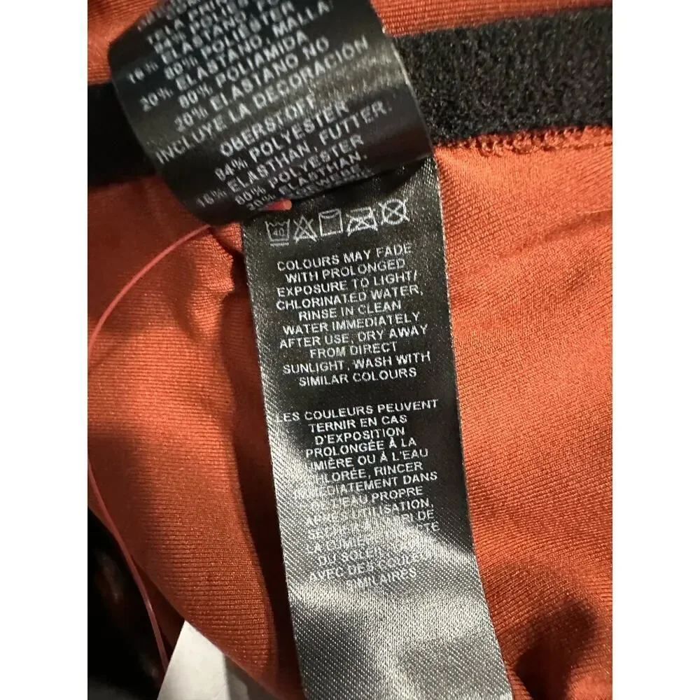 Asos One Piece Swimsuit Womens Plus 18 Black Orange Tortoise Bandeau Cut Out NWT